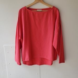 Soft Surroundings Cotton Shirt Women's Size S Pink